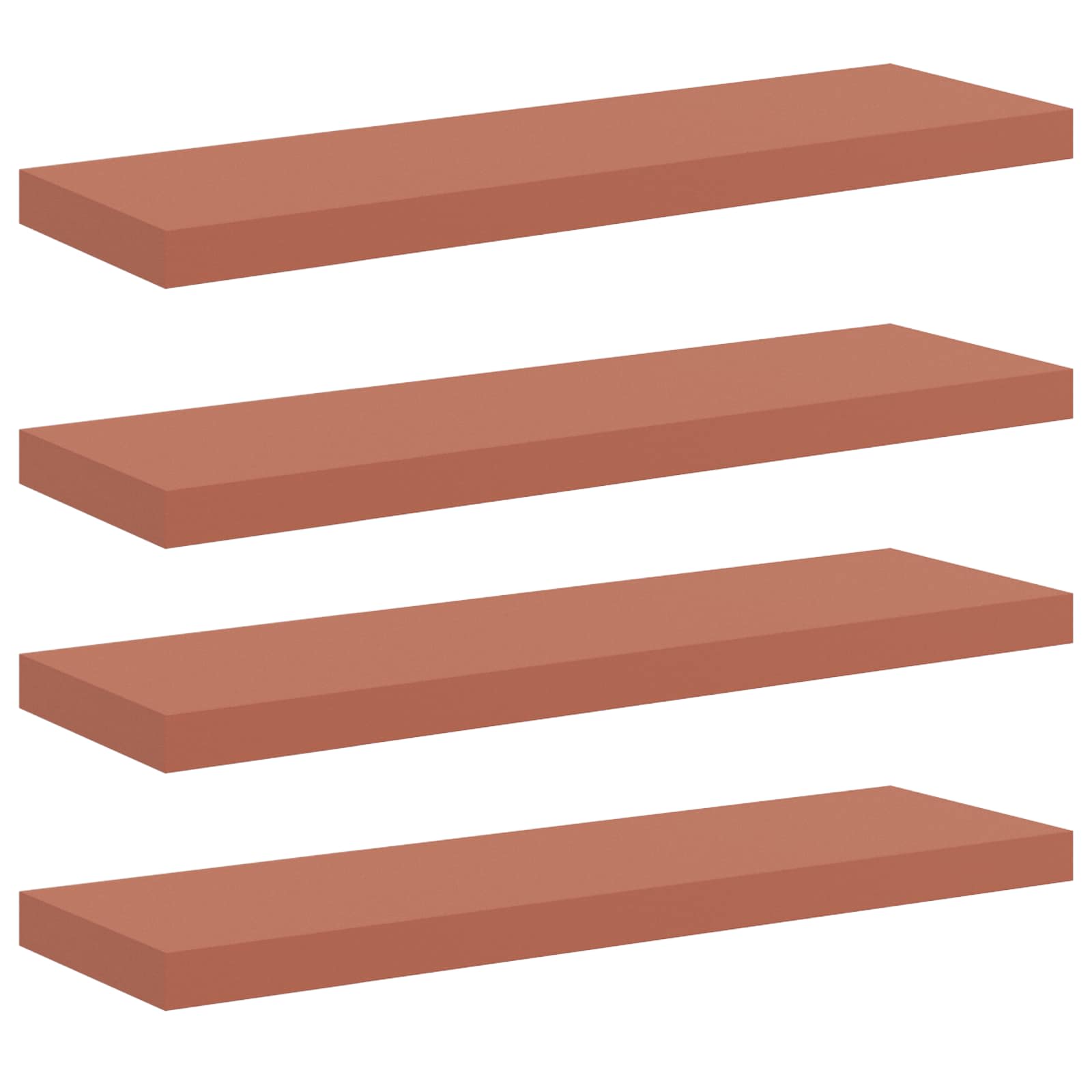 Polica na zidu 4 pcs Crvena 80 x 23,5 x 4 cm Konstruirano drvo