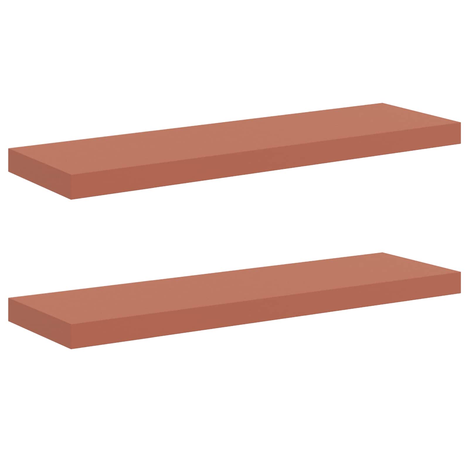 Polica na zidu 2 pcs Crvena 90 x 23,5 x 4 cm Konstruirano drvo