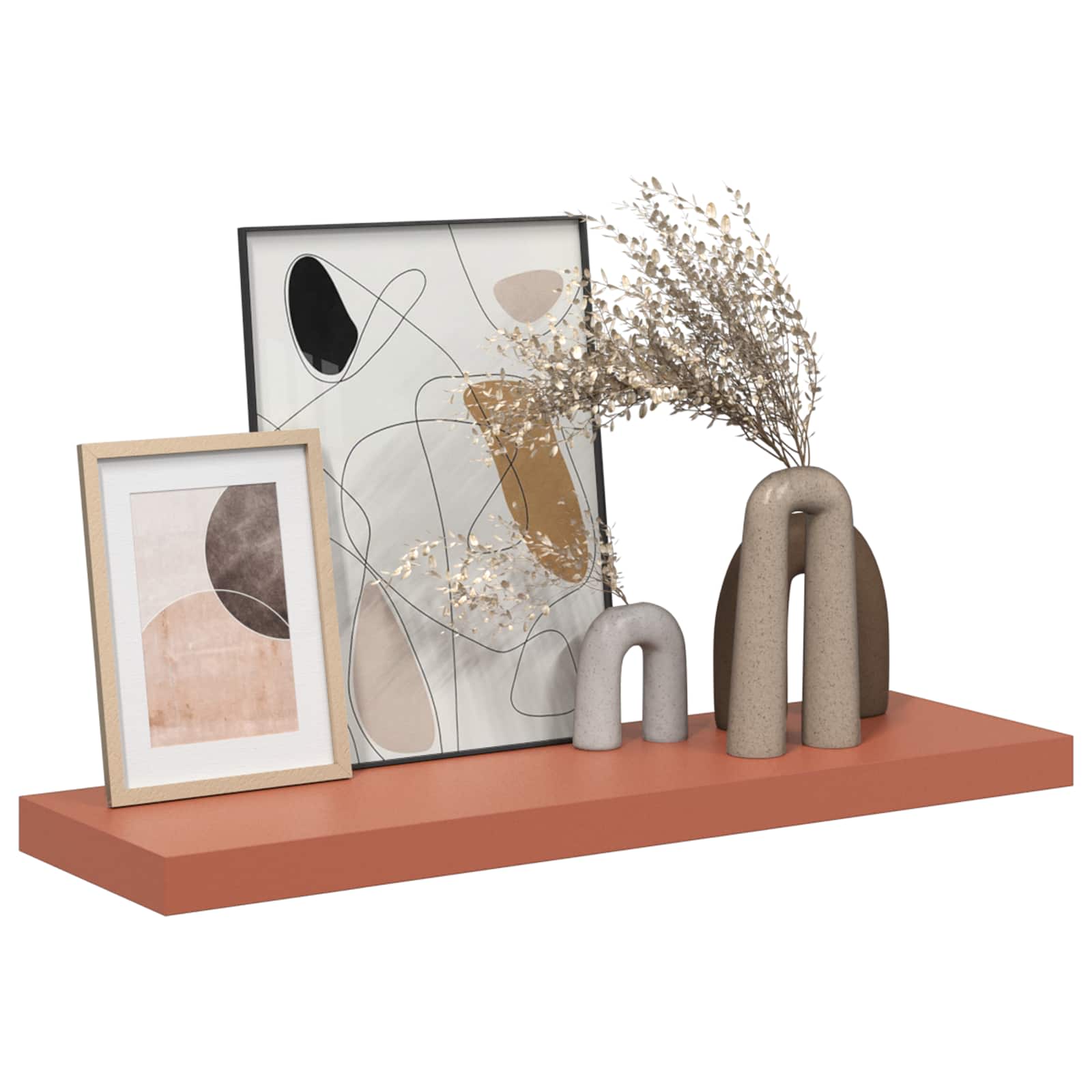 Polica na zidu 2 pcs Crvena 90 x 23,5 x 4 cm Konstruirano drvo