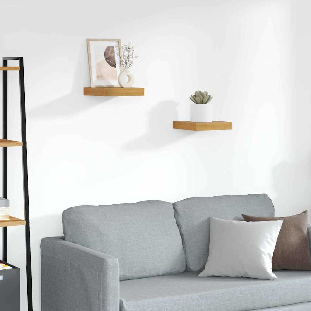 Polica na zidu 2 pcs Smeđa 23 x 23,5 x 4 cm Konstruirano drvo