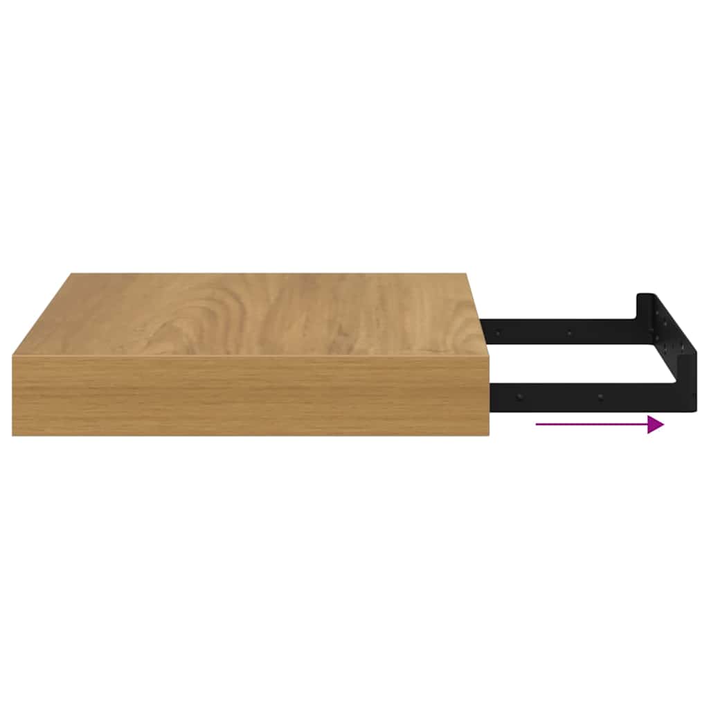 Polica na zidu 2 pcs Smeđa 23 x 23,5 x 4 cm Konstruirano drvo