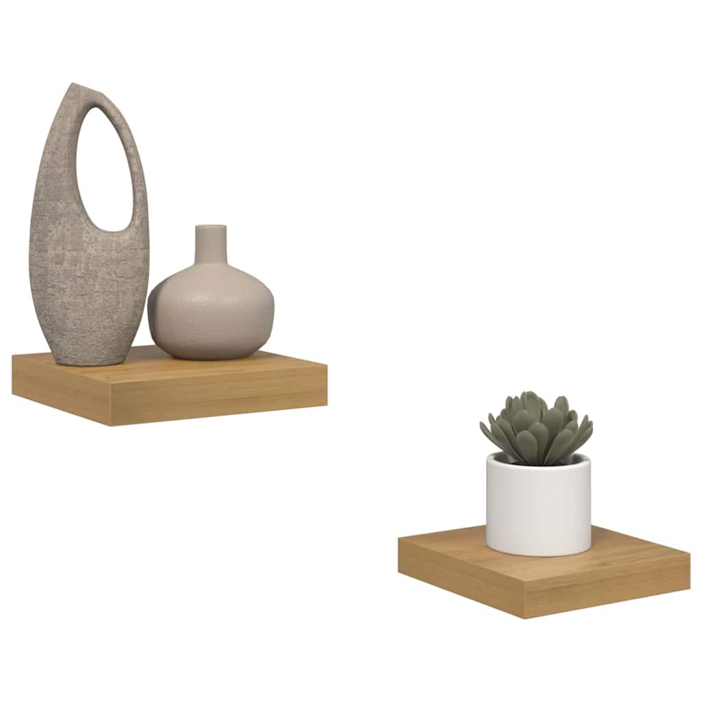 Polica na zidu 2 pcs Smeđa 23 x 23,5 x 4 cm Konstruirano drvo