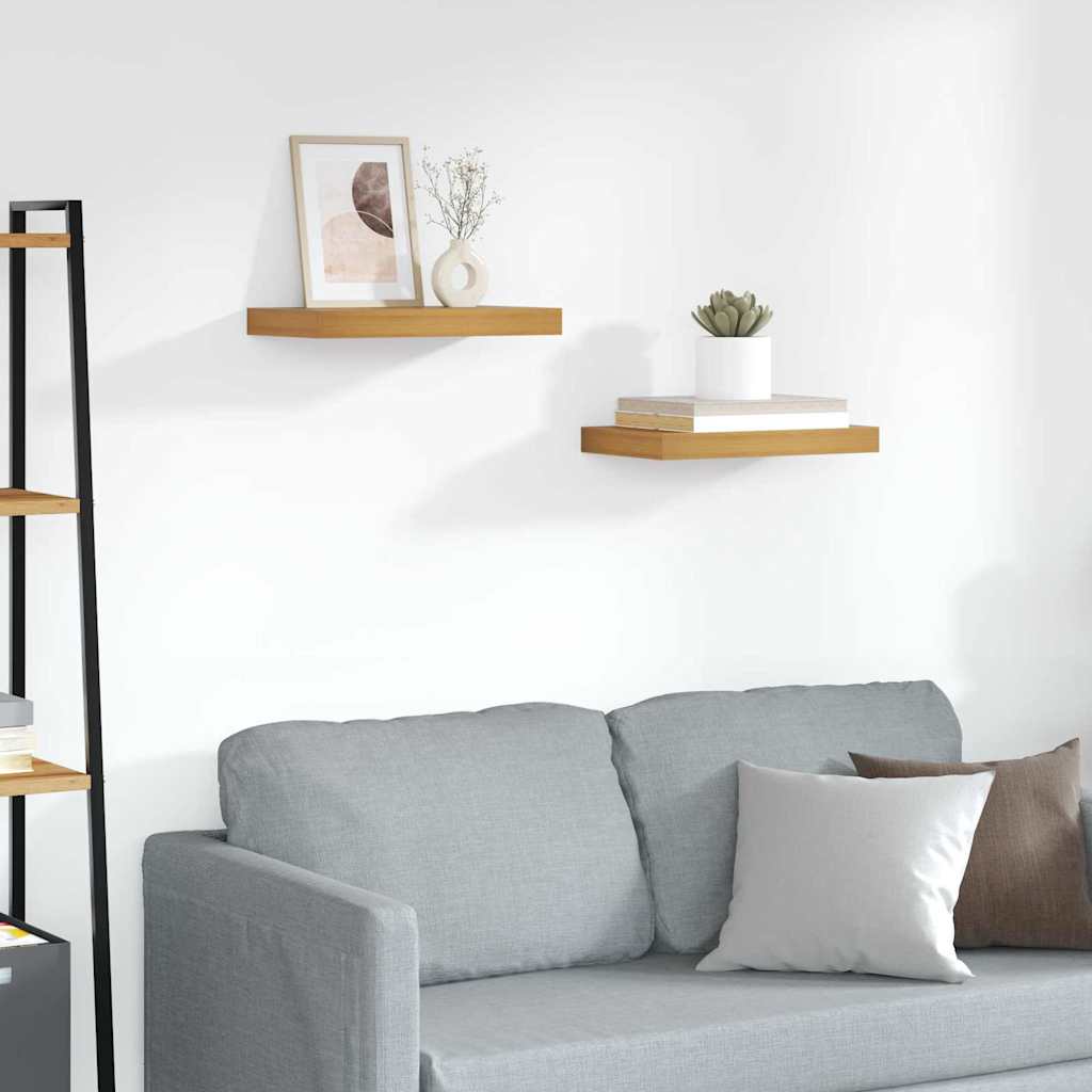 Polica na zidu 2 pcs Smeđa 40 x 23,5 x 4 cm Konstruirano drvo