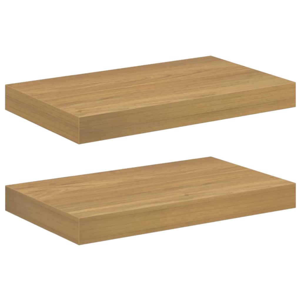 Polica na zidu 2 pcs Smeđa 40 x 23,5 x 4 cm Konstruirano drvo