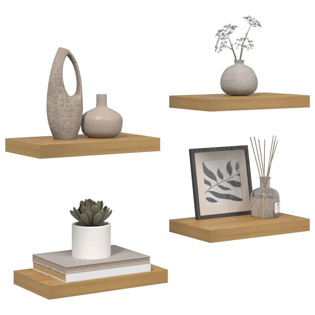 Polica na zidu 4 pcs Smeđa 40 x 23,5 x 4 cm Konstruirano drvo