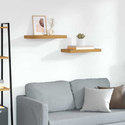 Polica na zidu 2 pcs Smeđa 50 x 23 x 4 cm Konstruirano drvo