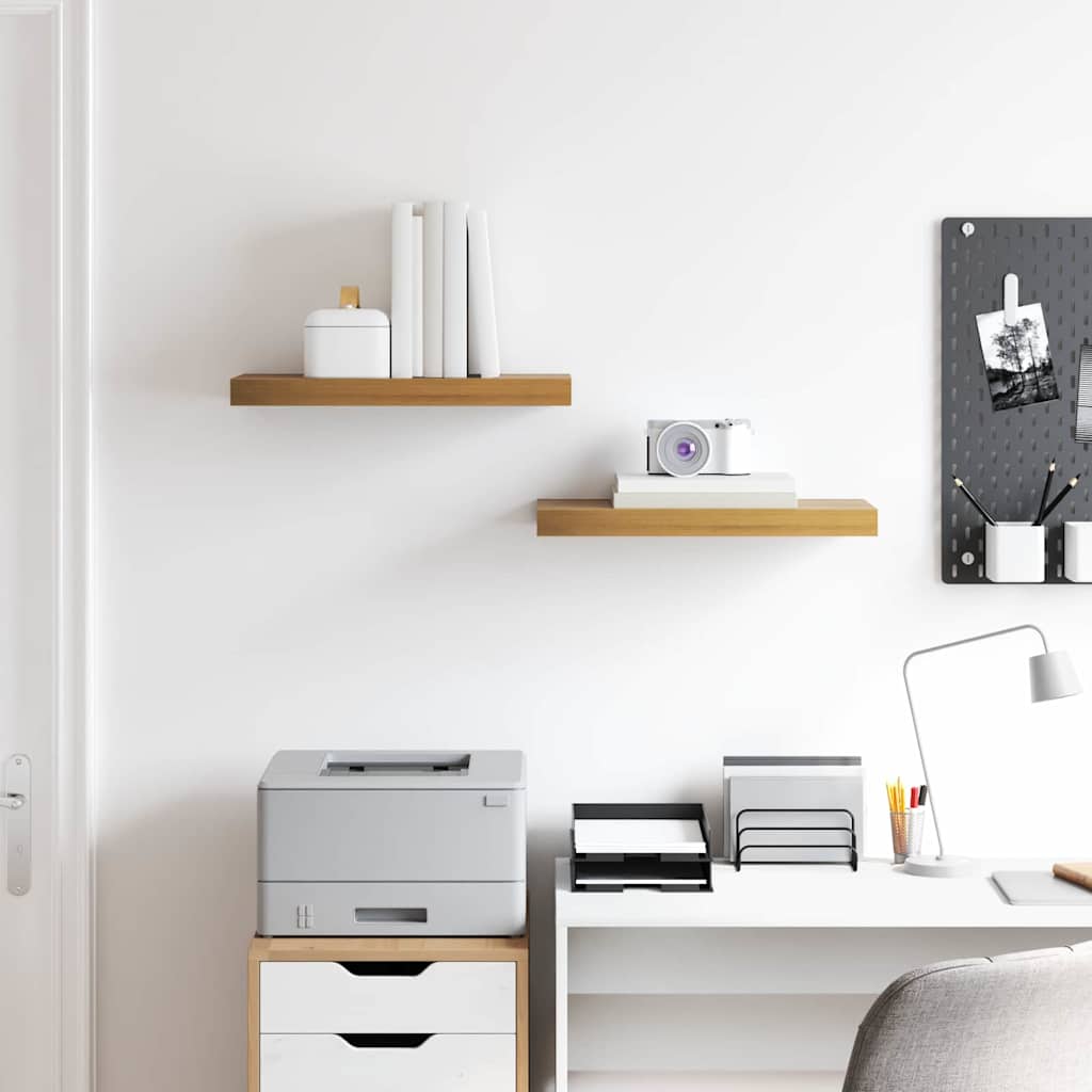 Polica na zidu 2 pcs Smeđa 50 x 23 x 4 cm Konstruirano drvo