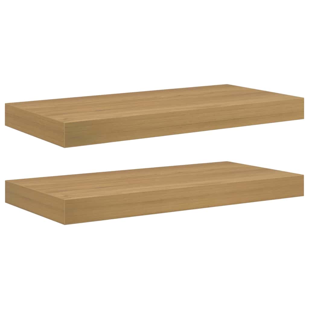 Polica na zidu 2 pcs Smeđa 50 x 23 x 4 cm Konstruirano drvo