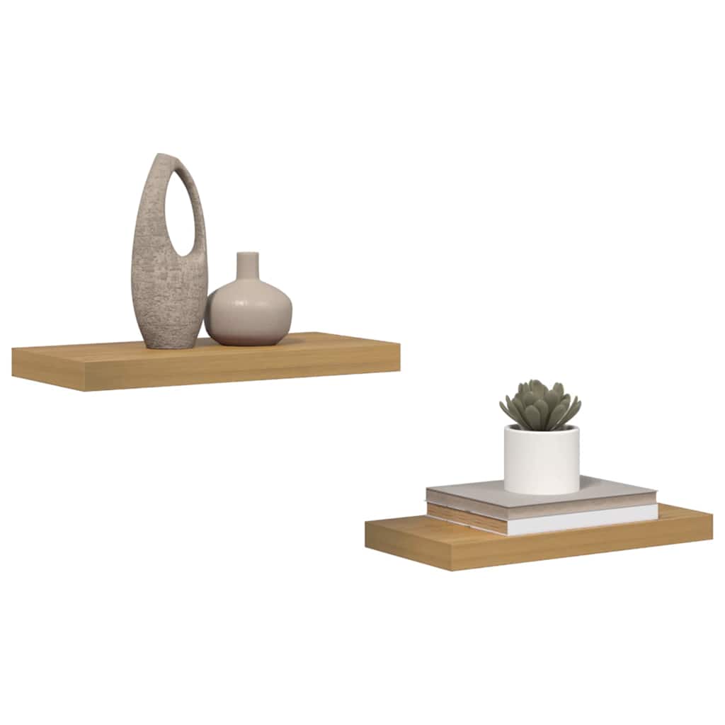 Polica na zidu 2 pcs Smeđa 50 x 23 x 4 cm Konstruirano drvo