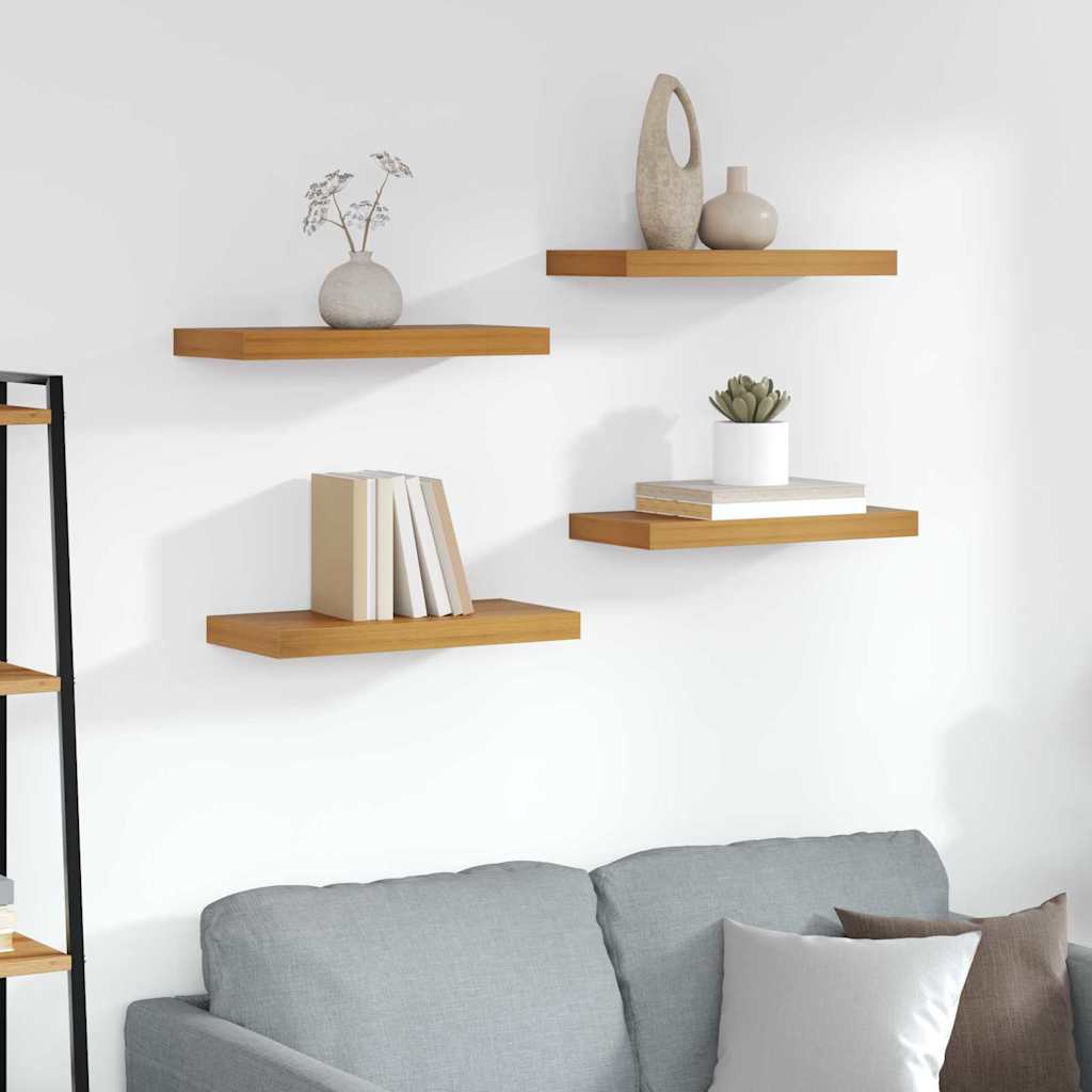 Polica na zidu 4 pcs Smeđa 50 x 23 x 4 cm Konstruirano drvo