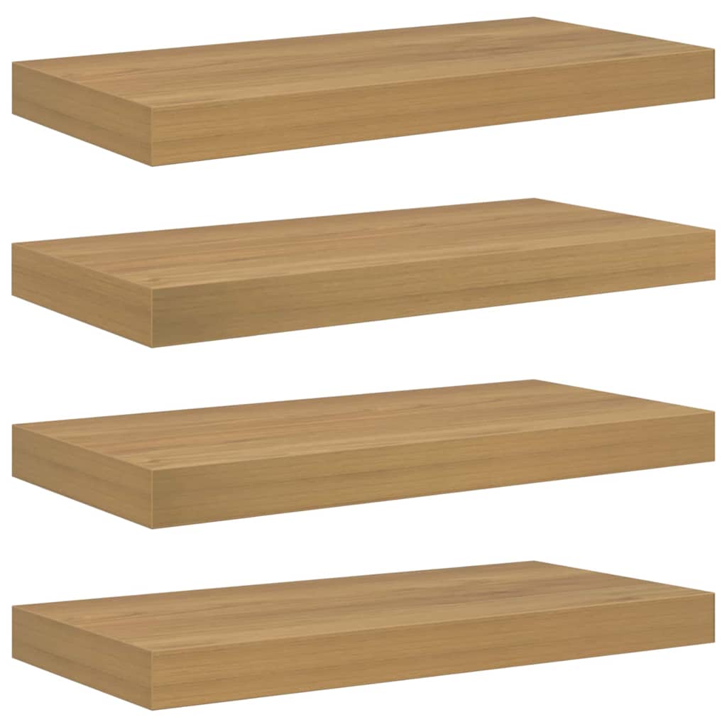 Polica na zidu 4 pcs Smeđa 50 x 23 x 4 cm Konstruirano drvo