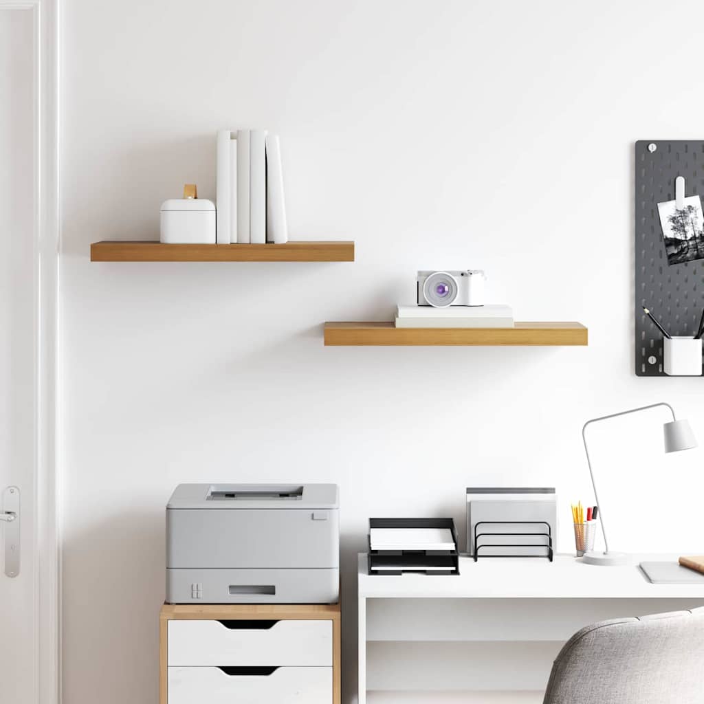 Polica na zidu 2 pcs Smeđa 60 x 23 x 4 cm Konstruirano drvo
