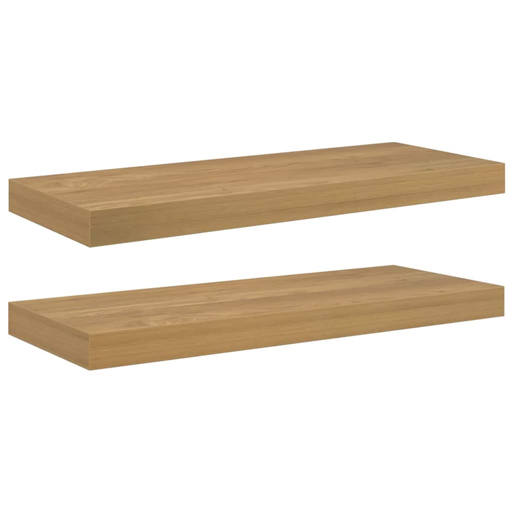 Polica na zidu 2 pcs Smeđa 60 x 23 x 4 cm Konstruirano drvo