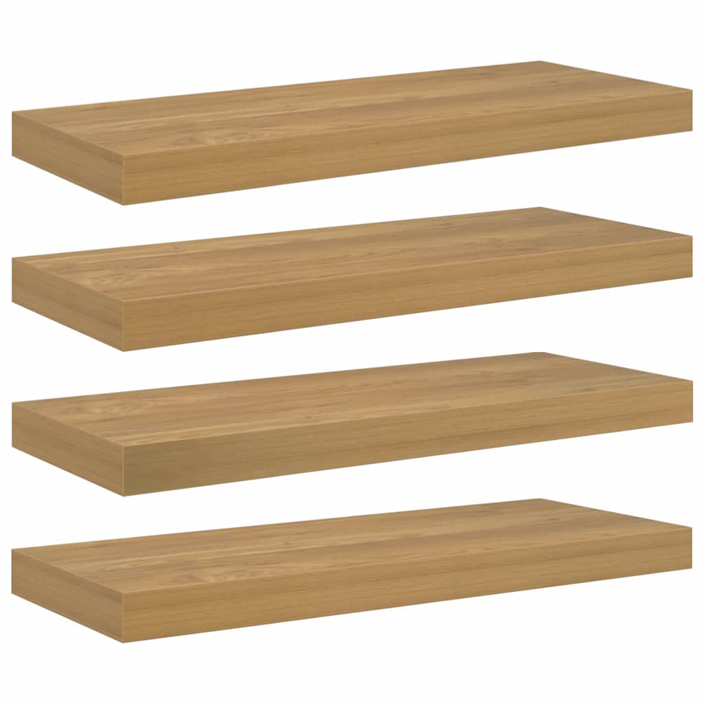 Polica na zidu 4 pcs Smeđa 60 x 23 x 4 cm Konstruirano drvo