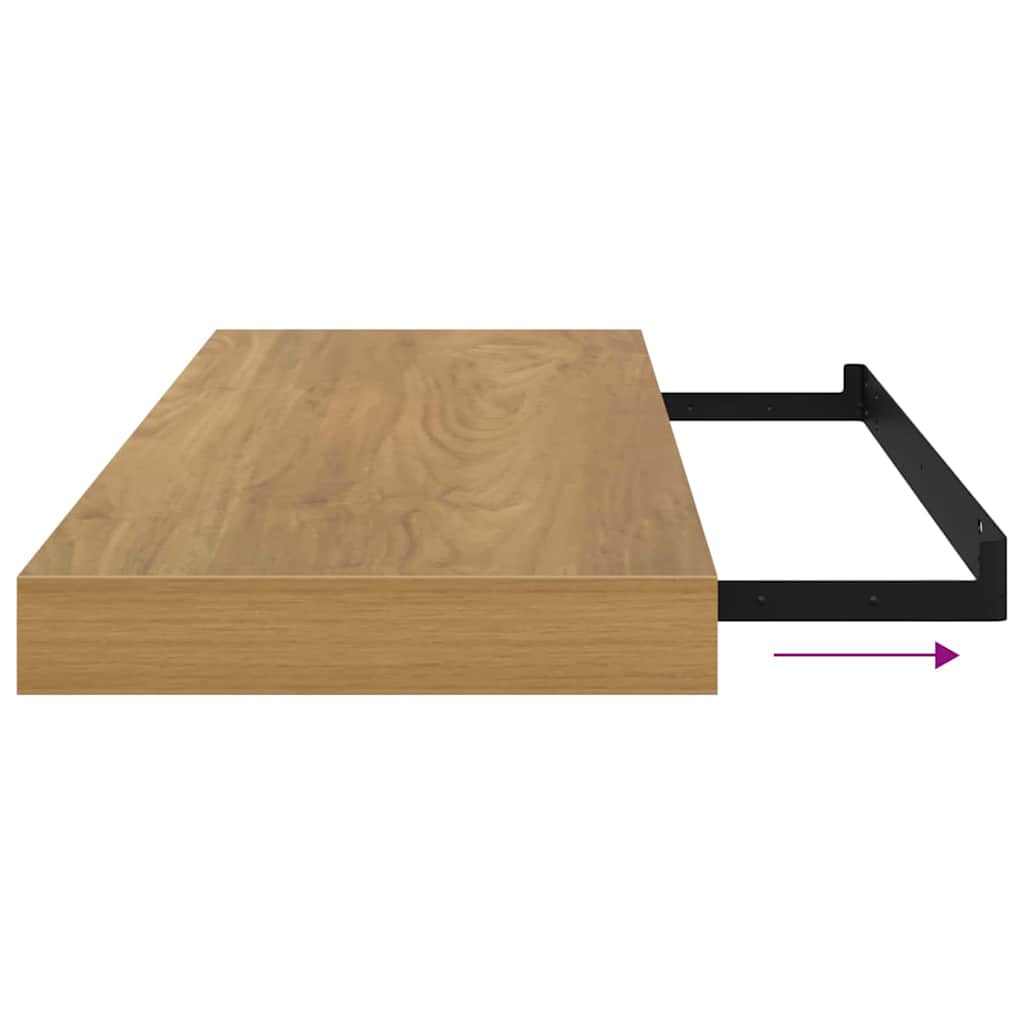 Polica na zidu 4 pcs Smeđa 60 x 23 x 4 cm Konstruirano drvo
