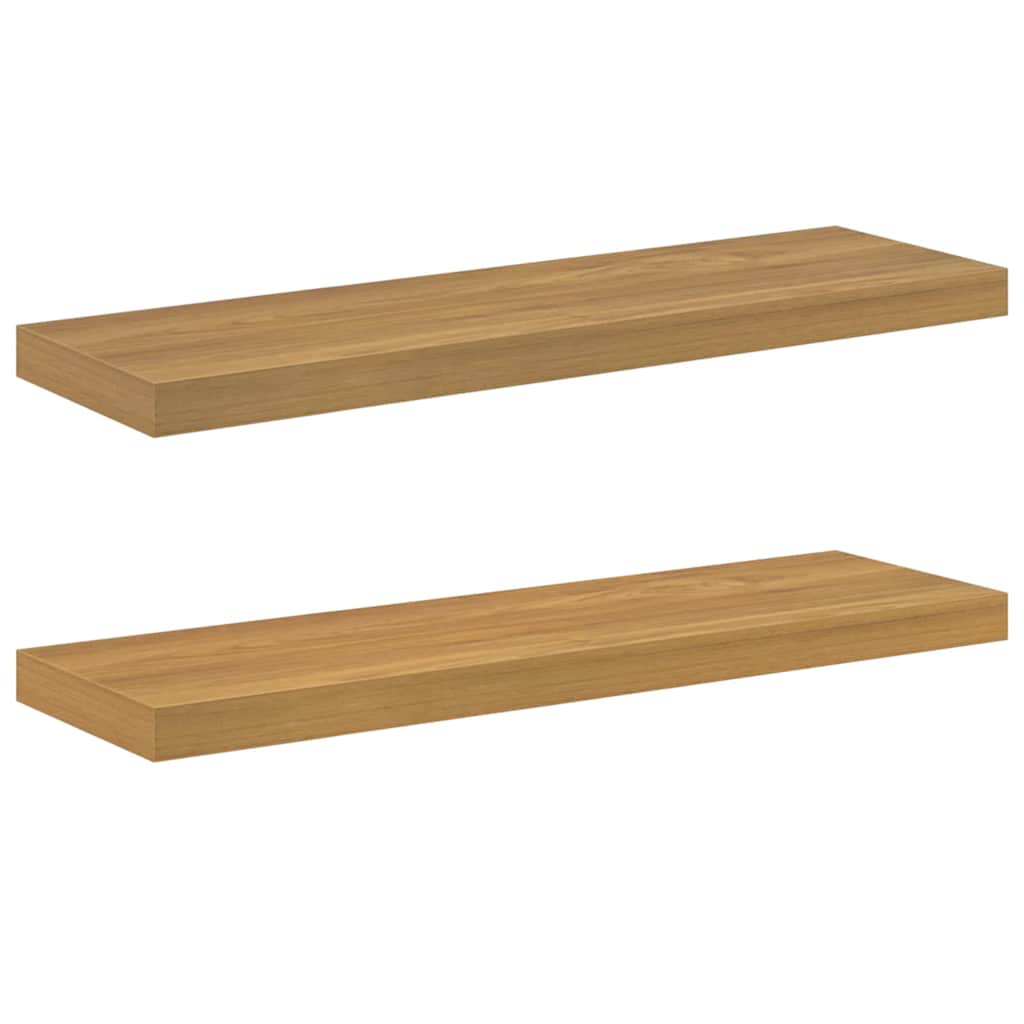 Polica na zidu 2 pcs Smeđa 80 x 23,5 x 4 cm Konstruirano drvo