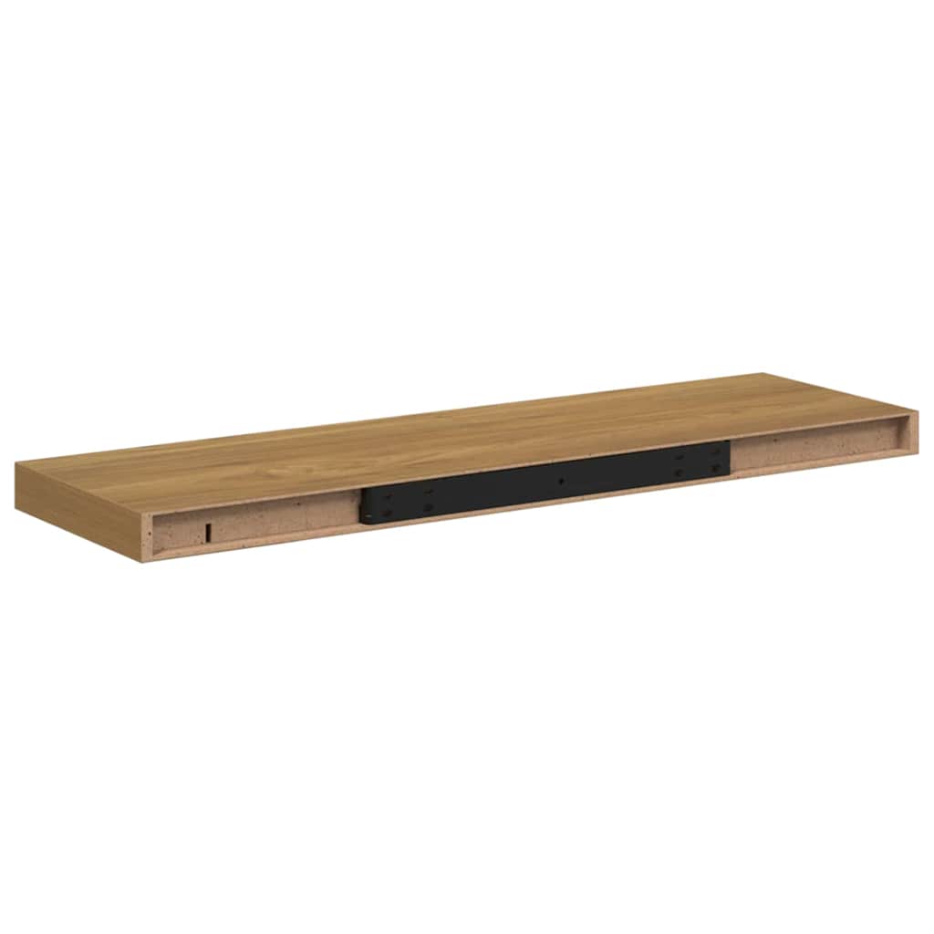 Polica na zidu 2 pcs Smeđa 80 x 23,5 x 4 cm Konstruirano drvo
