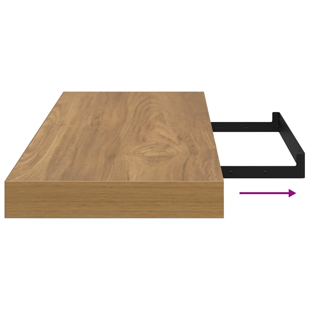 Polica na zidu 2 pcs Smeđa 80 x 23,5 x 4 cm Konstruirano drvo