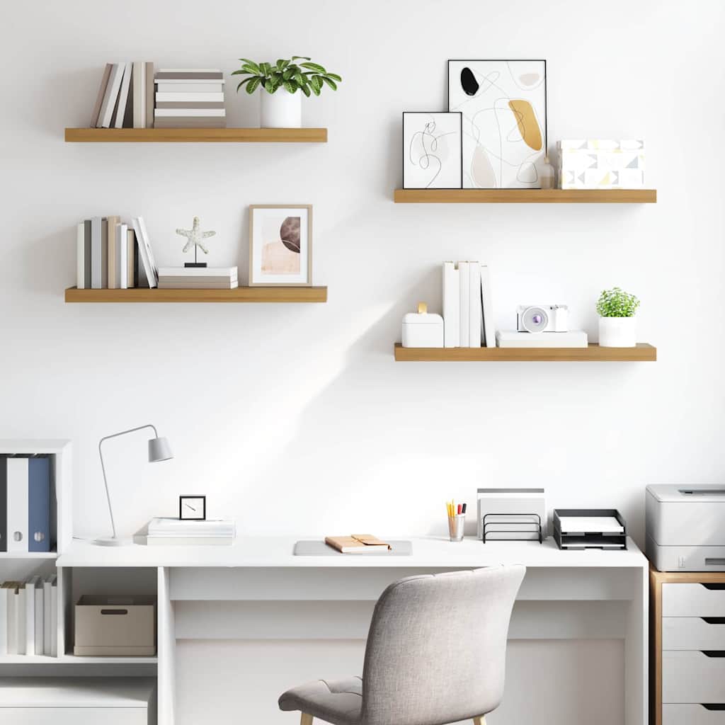 Polica na zidu 4 pcs Smeđa 90 x 23,5 x 4 cm Konstruirano drvo