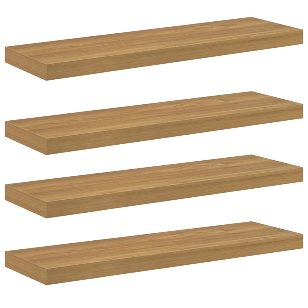 Polica na zidu 4 pcs Smeđa 90 x 23,5 x 4 cm Konstruirano drvo