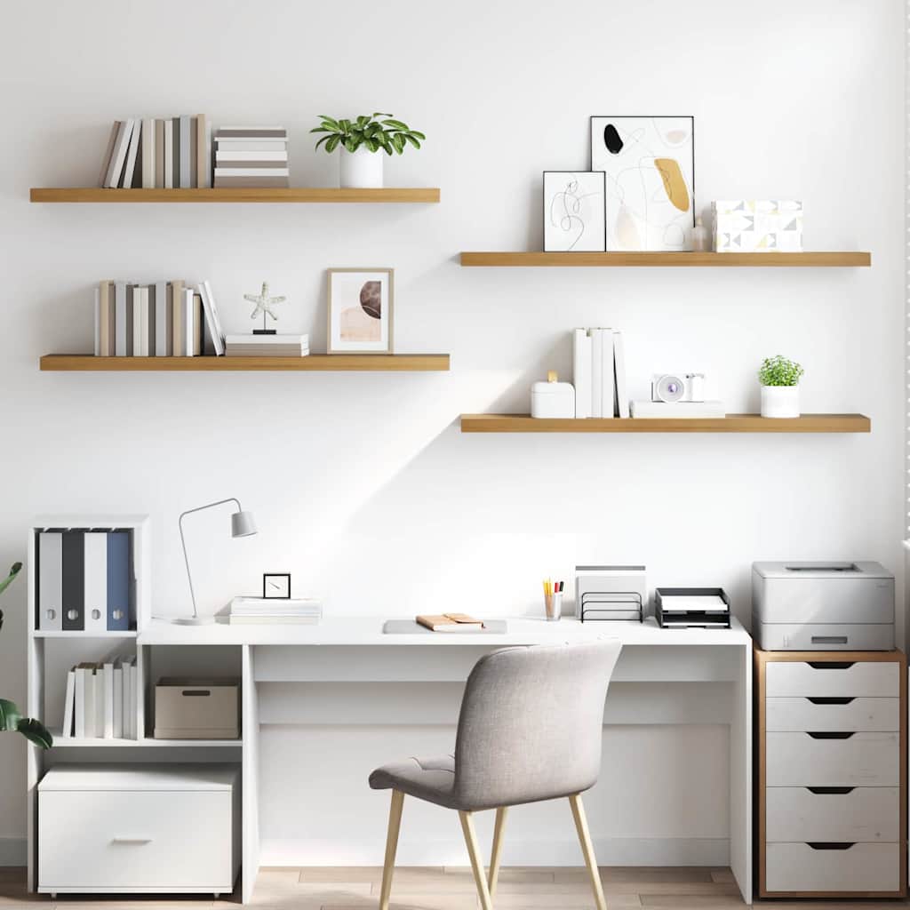 Polica na zidu 4 pcs Smeđa 120 x 23,5 x 4 cm Konstruirano drvo