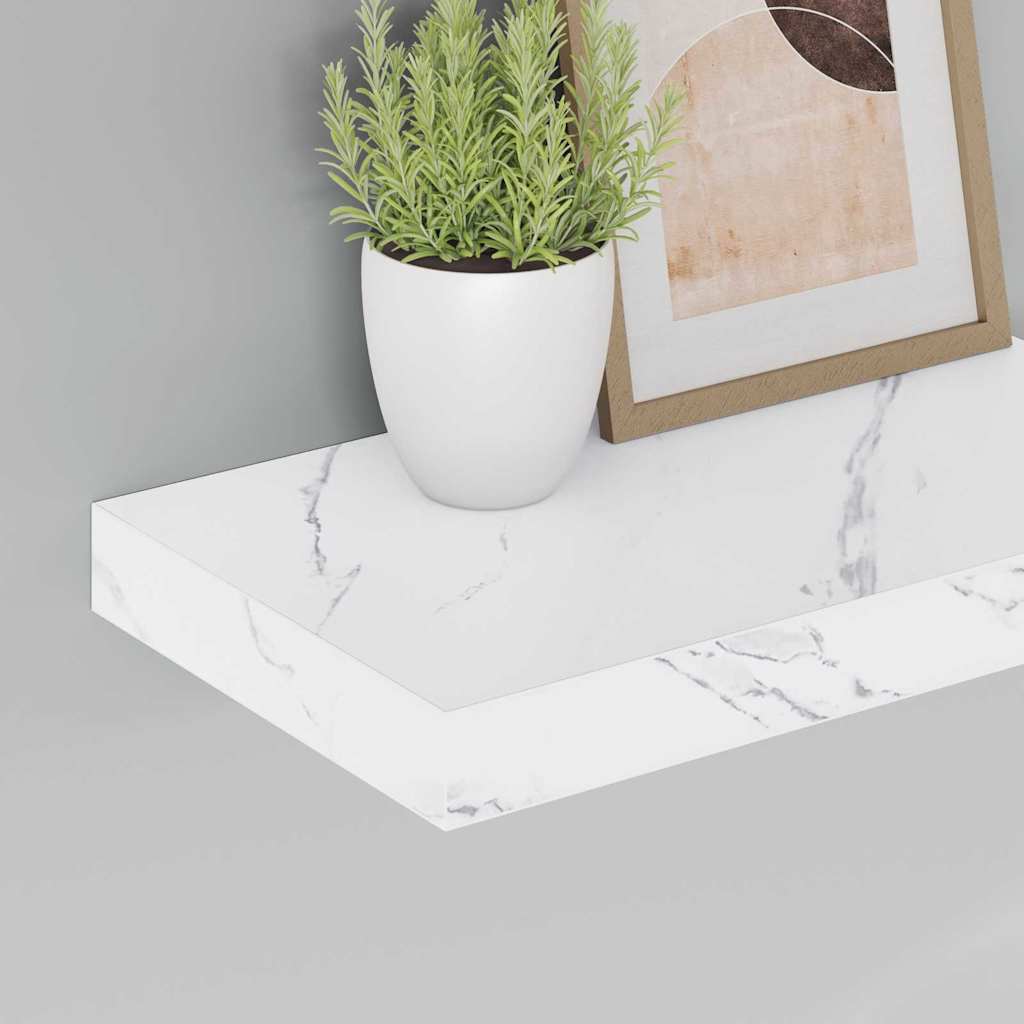 Polica na zidu Zidne 4 pcs Bijeli mramor 40 x 23,5 x 4 cm
