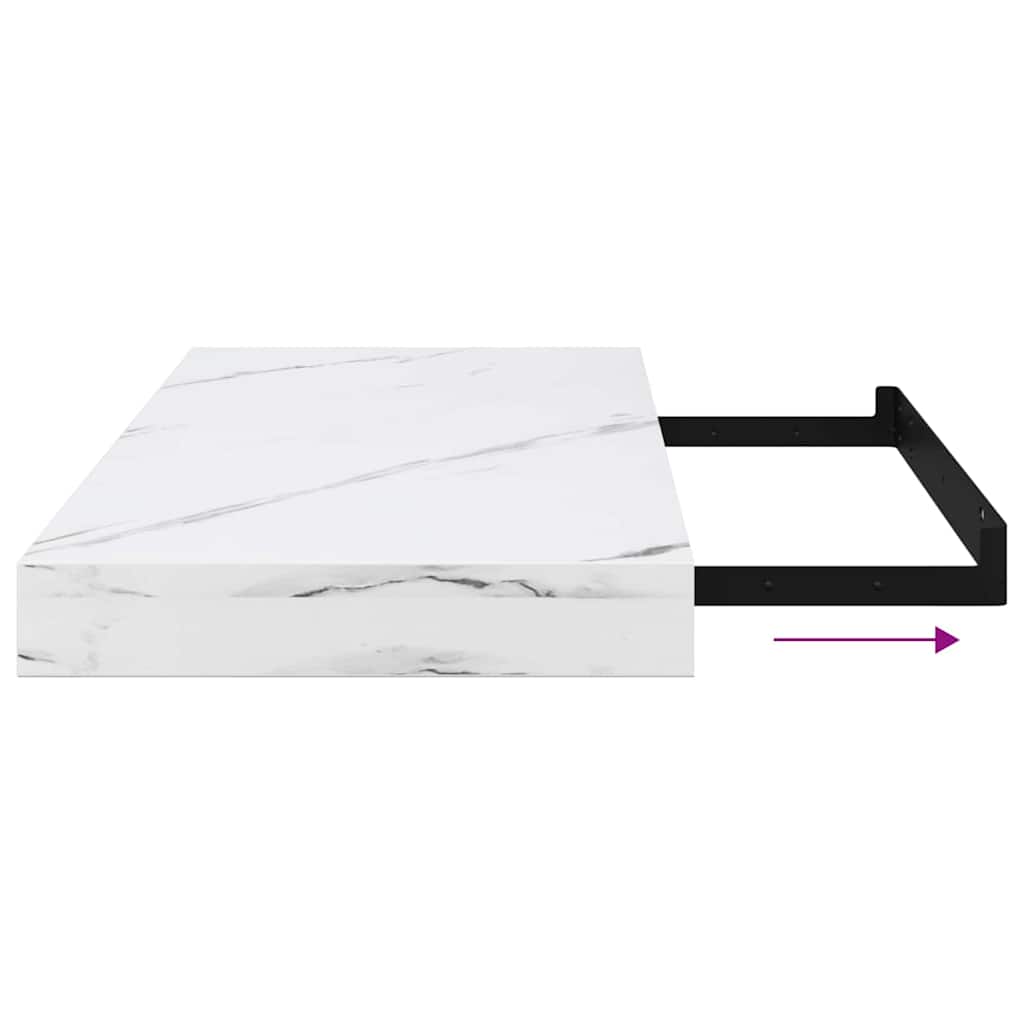 Polica na zidu Zidne 4 pcs Bijeli mramor 50 x 23,5 x 4 cm