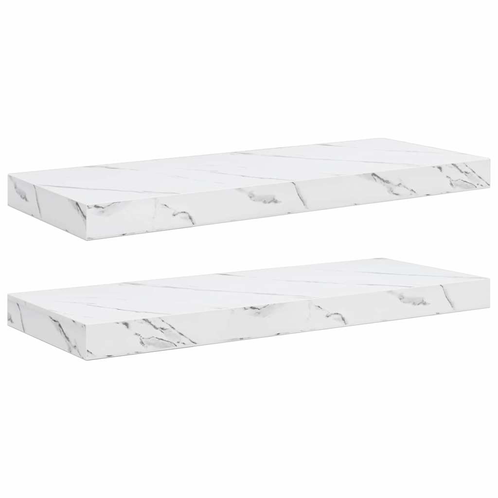Polica na zidu Zidne 2 pcs Bijeli mramor 60 x 23,5 x 4 cm