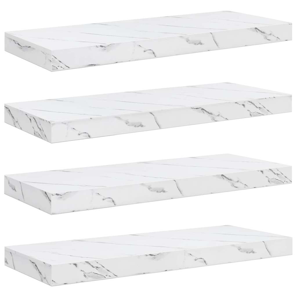 Polica na zidu Zidne 4 pcs Bijeli mramor 60 x 23 x 4 cm