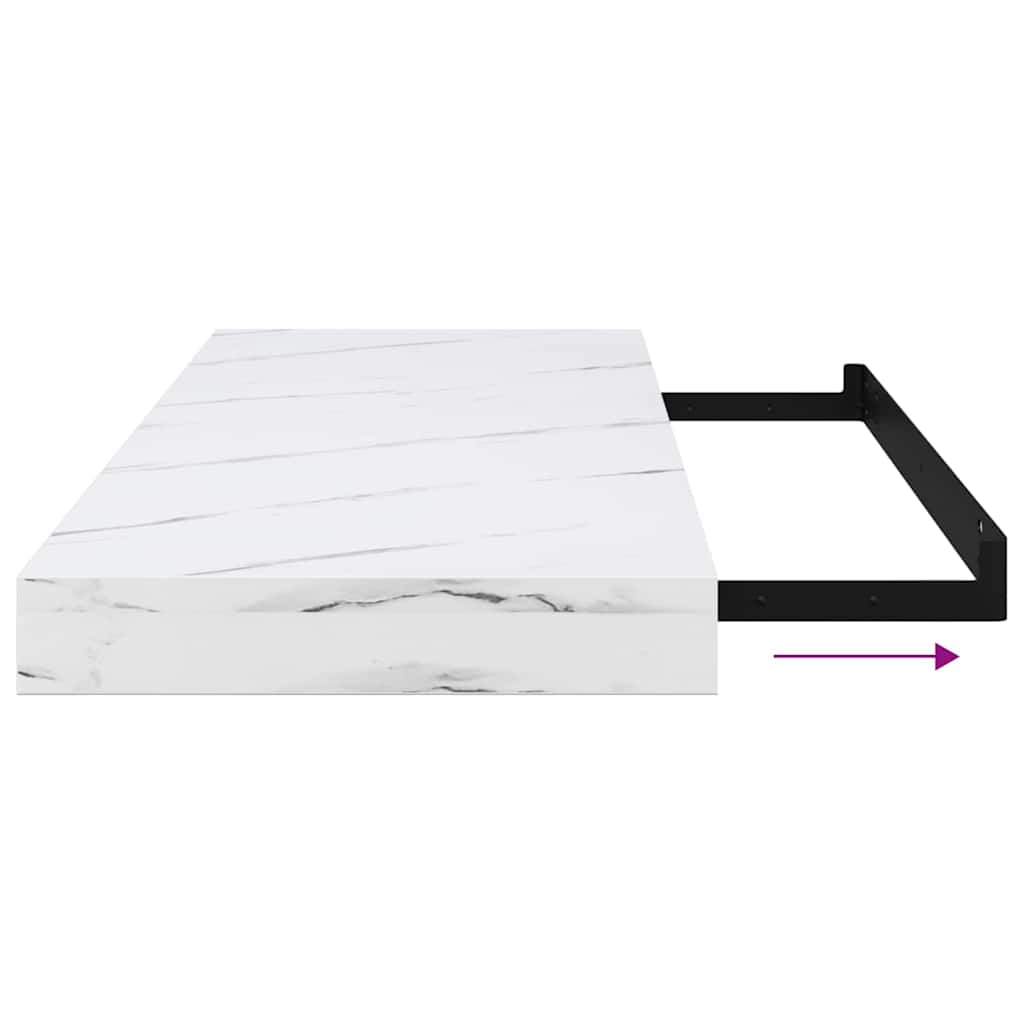 Polica na zidu Zidne 4 pcs Bijeli mramor 60 x 23 x 4 cm