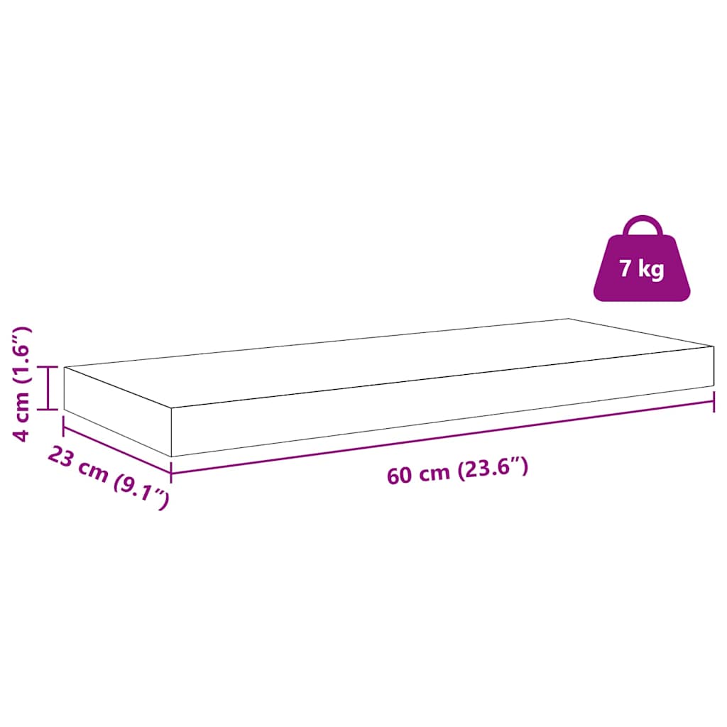 Polica na zidu Zidne 4 pcs Bijeli mramor 60 x 23 x 4 cm