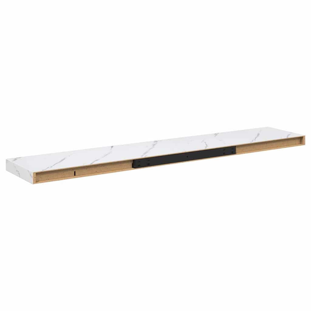 Polica na zidu Zidne 2 pcs Bijeli mramor 120 x 23,5 x 4 cm