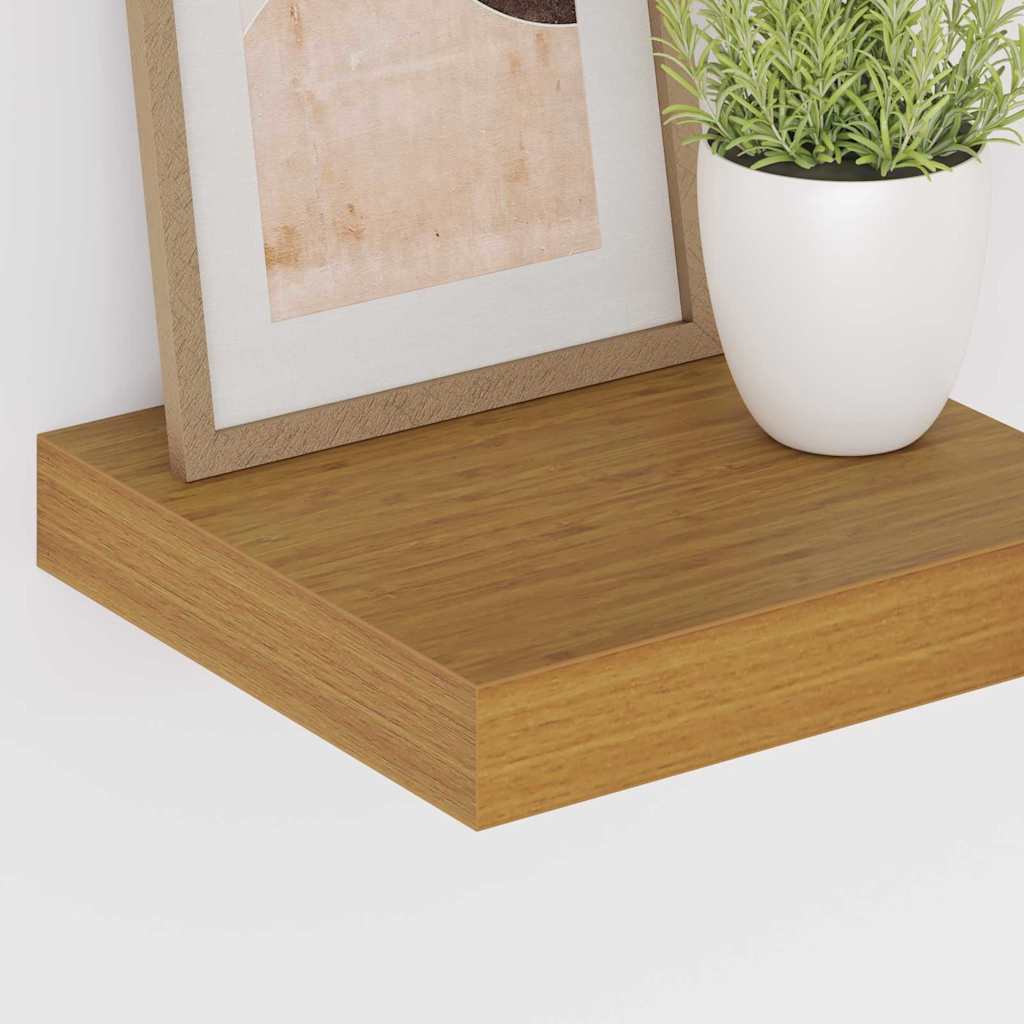 Polica na zidu 2 pcs Bež 23 x 23,5 x 4 cm Konstruirano drvo