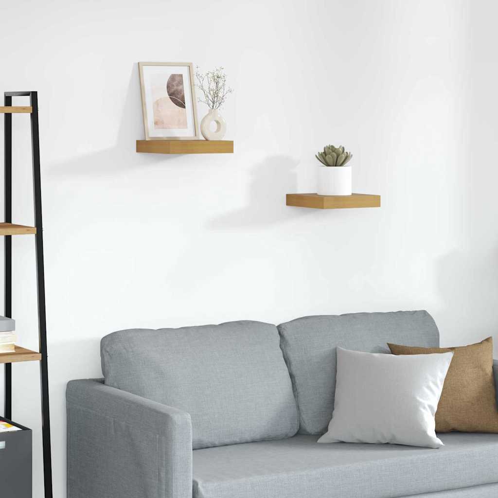 Polica na zidu 2 pcs Bež 23 x 23,5 x 4 cm Konstruirano drvo