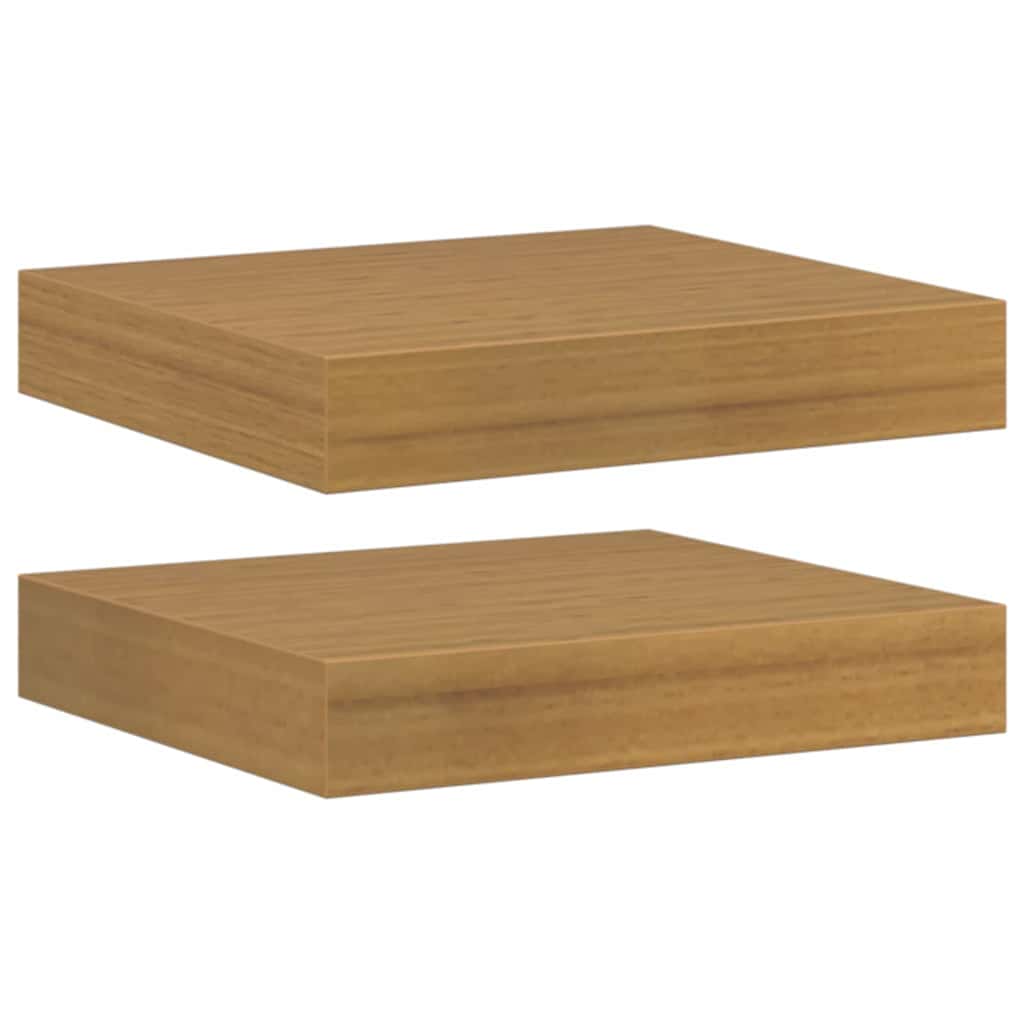 Polica na zidu 2 pcs Bež 23 x 23,5 x 4 cm Konstruirano drvo