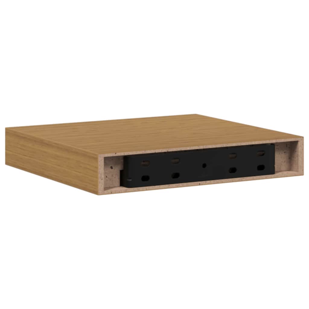 Polica na zidu 2 pcs Bež 23 x 23,5 x 4 cm Konstruirano drvo