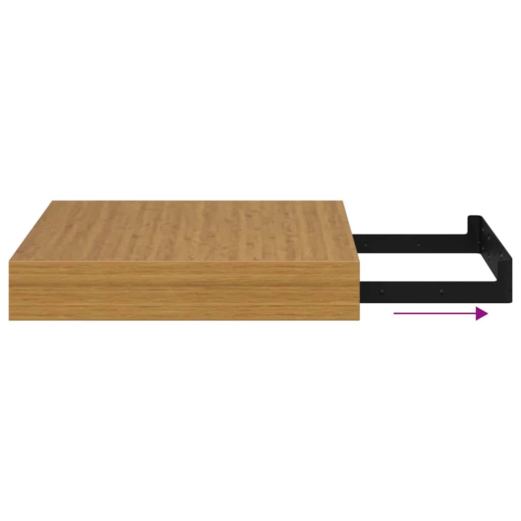 Polica na zidu 2 pcs Bež 23 x 23,5 x 4 cm Konstruirano drvo