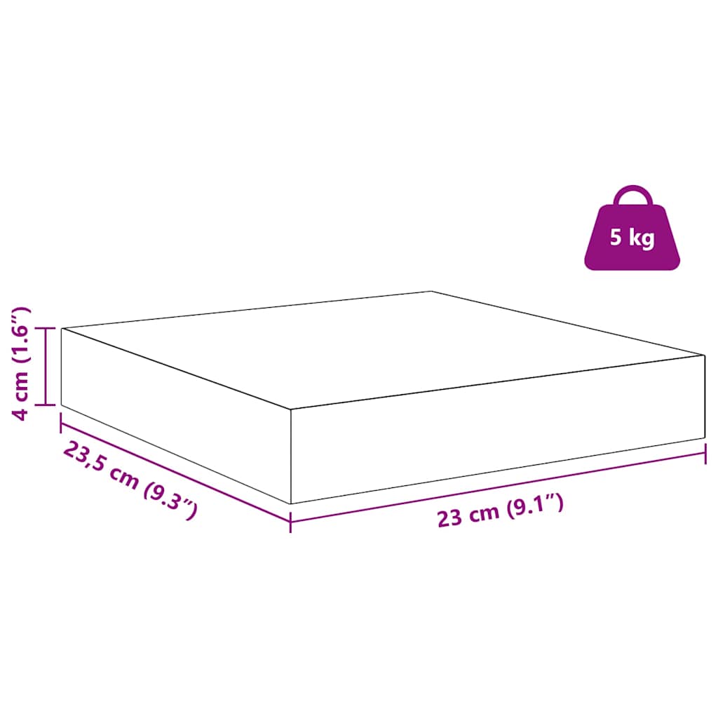 Polica na zidu 2 pcs Bež 23 x 23,5 x 4 cm Konstruirano drvo