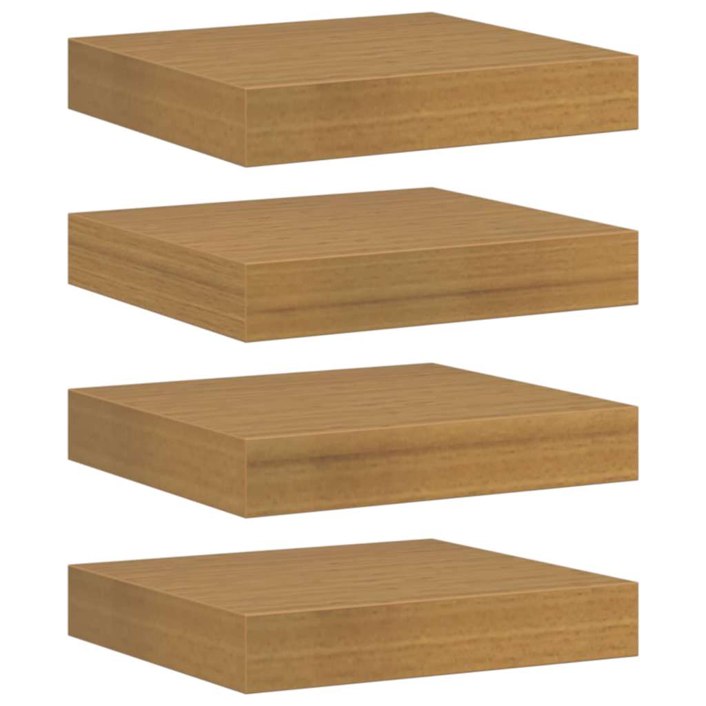 Polica na zidu 4 pcs Bež 23 x 23,5 x 4 cm Konstruirano drvo