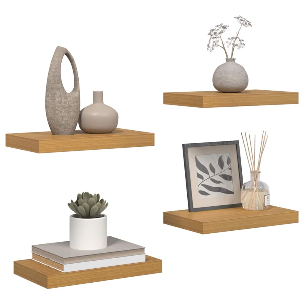 Polica na zidu 4 pcs Bež 40 x 23,5 x 4 cm Konstruirano drvo