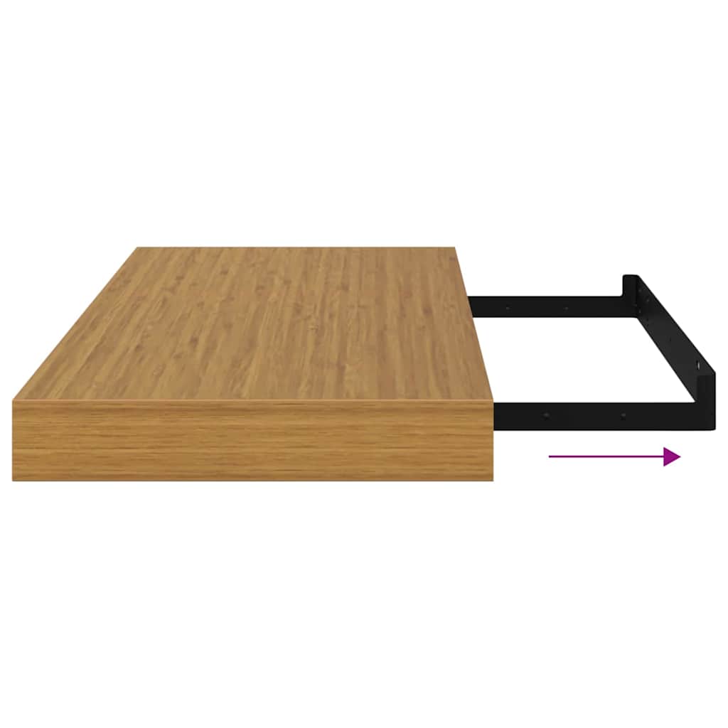 Polica na zidu Zidne 2 pcs Bež 50 x 23 x 4 cm Konstruirano drvo