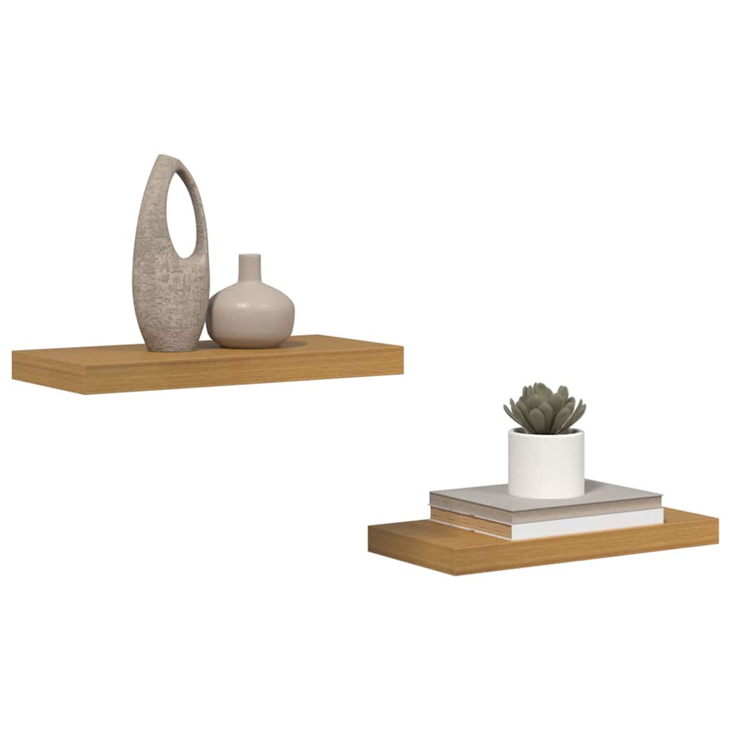 Polica na zidu Zidne 2 pcs Bež 50 x 23 x 4 cm Konstruirano drvo