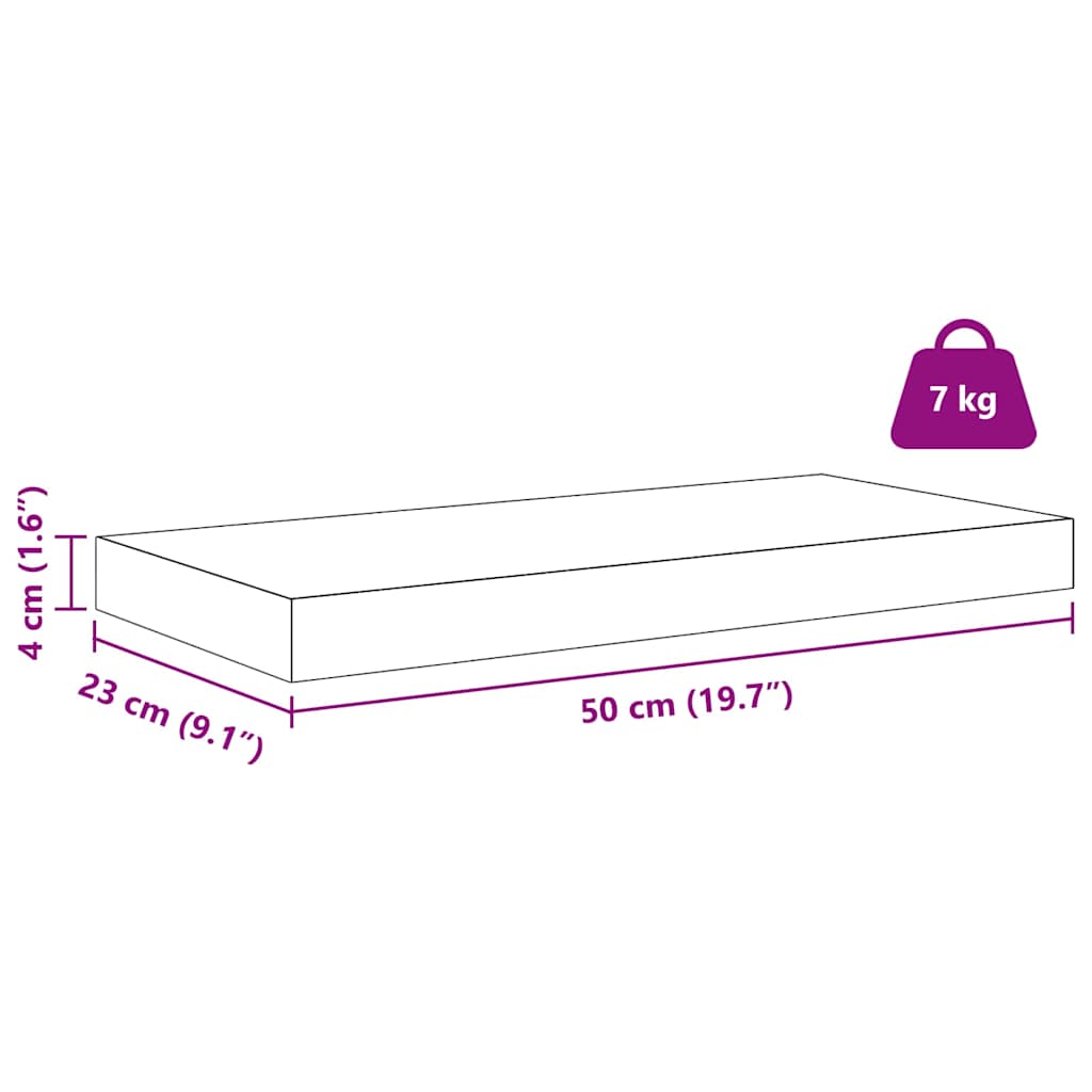 Polica na zidu Zidne 2 pcs Bež 50 x 23 x 4 cm Konstruirano drvo
