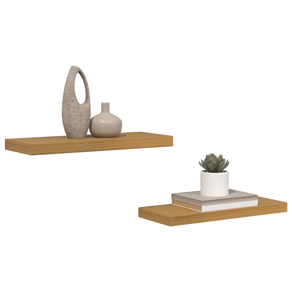 Polica na zidu 2 pcs Bež 60 x 23,5 x 4 cm Konstruirano drvo