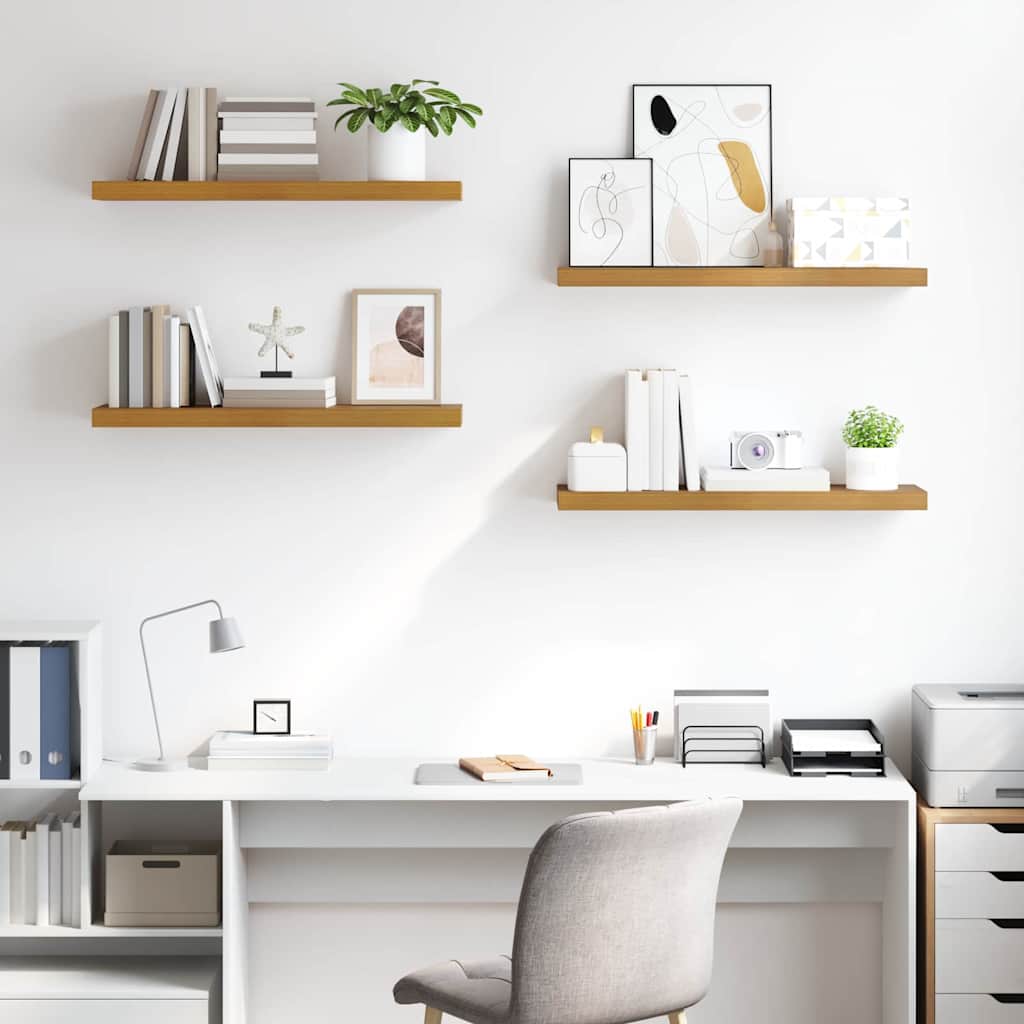 Polica na zidu 4 pcs Bež 80 x 23,5 x 4 cm Konstruirano drvo