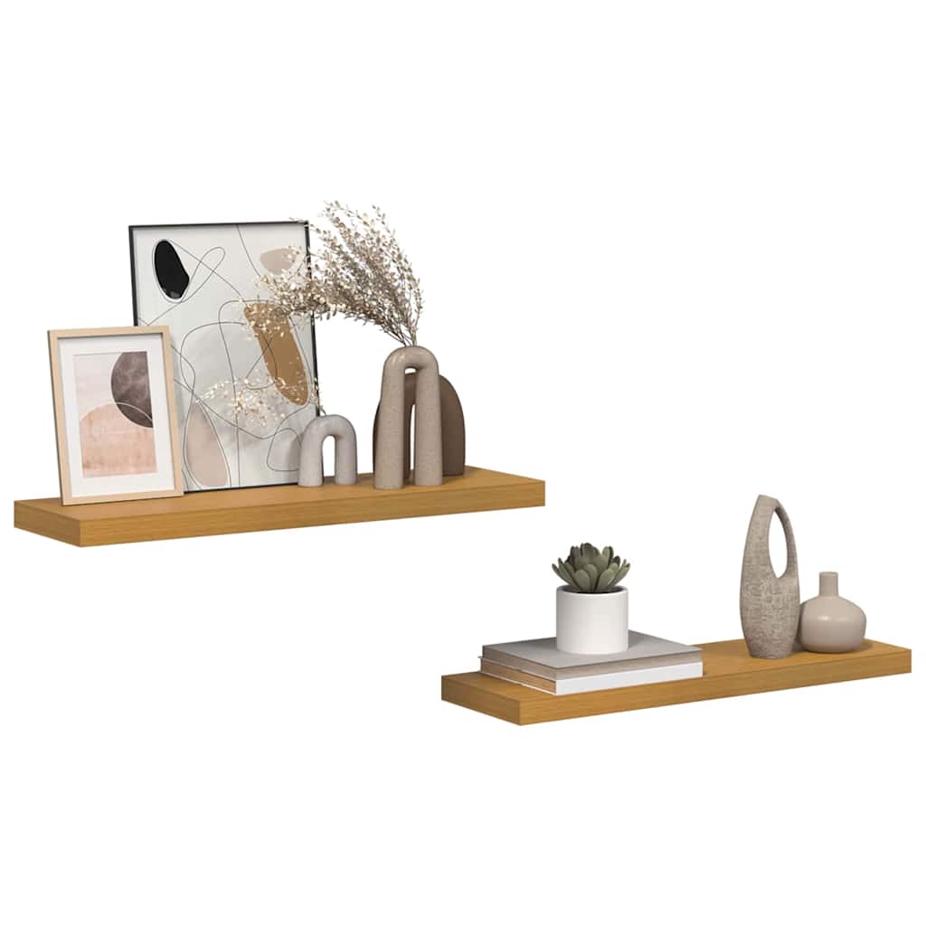 Polica na zidu 2 pcs Bež 90 x 23,5 x 4 cm Konstruirano drvo