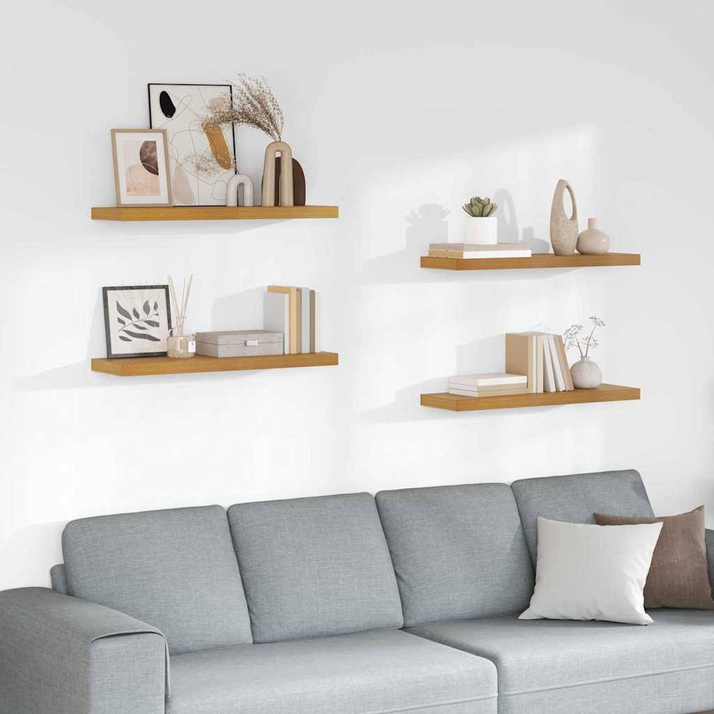 Polica na zidu 4 pcs Bež 90 x 23,5 x 4 cm Konstruirano drvo