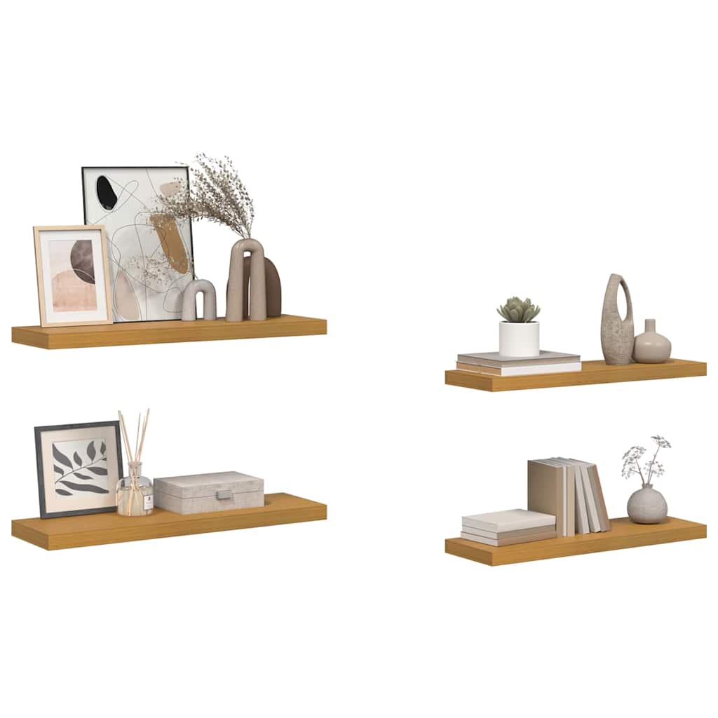 Polica na zidu 4 pcs Bež 90 x 23,5 x 4 cm Konstruirano drvo