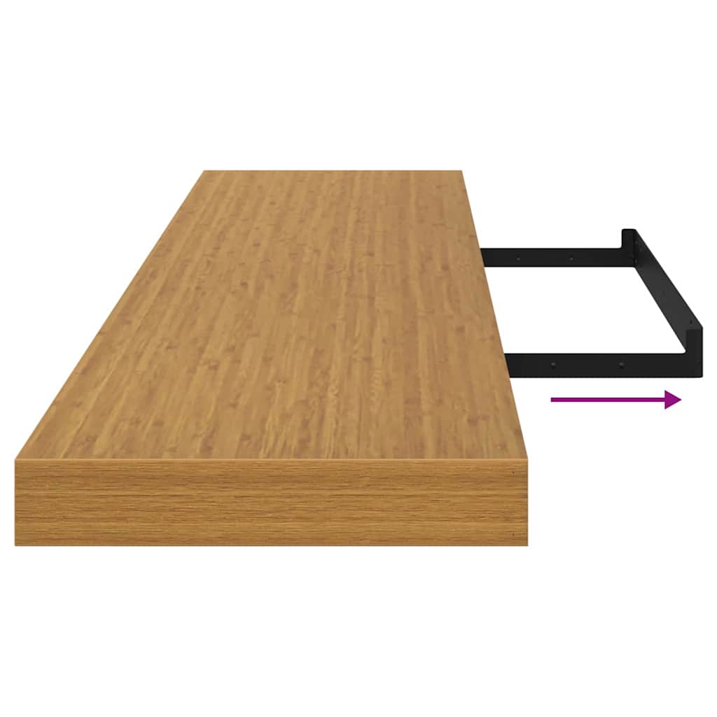 Polica na zidu 2 pcs Bež 120 x 23,5 x 4 cm Konstruirano drvo