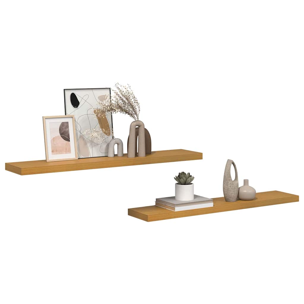 Polica na zidu 2 pcs Bež 120 x 23,5 x 4 cm Konstruirano drvo